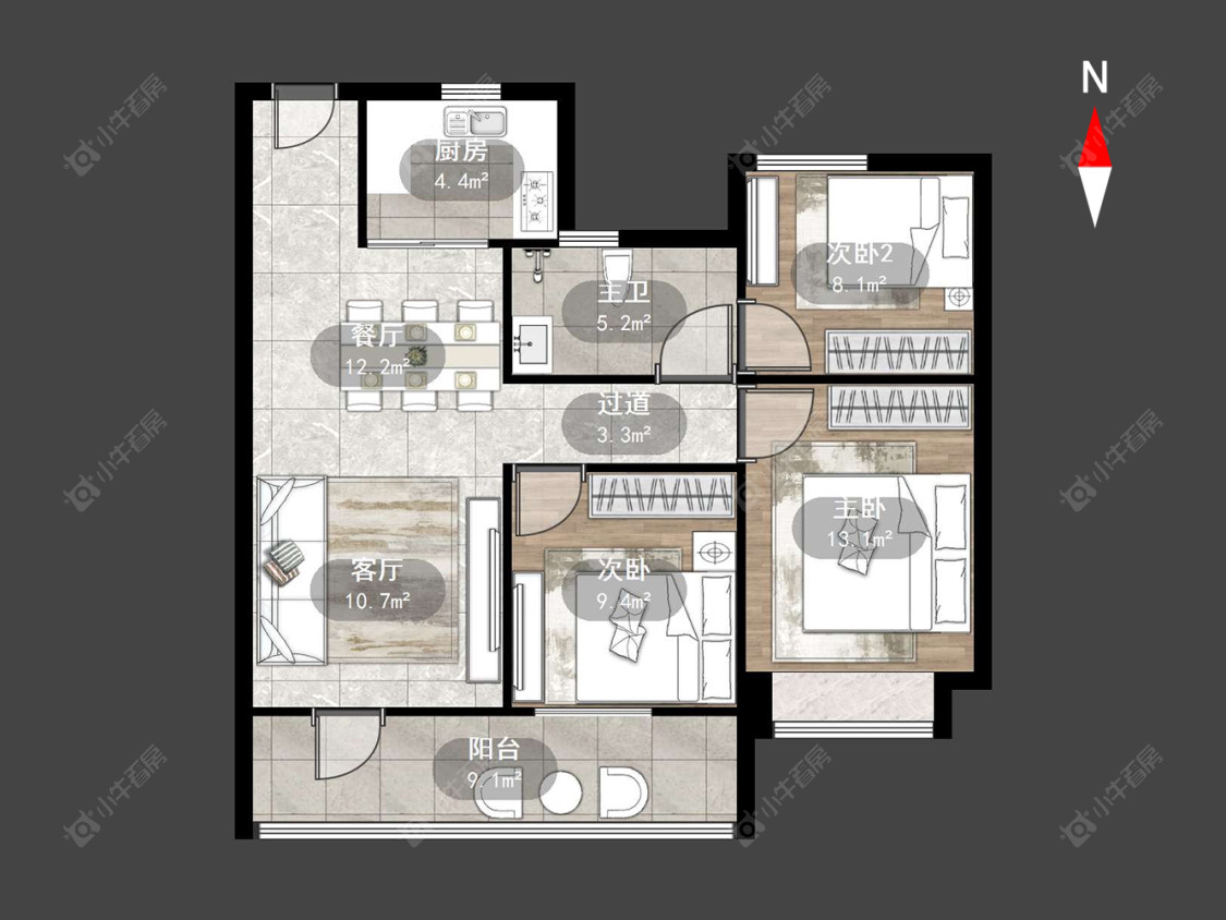 中梁金科启宸房源户型图 常州中梁金科启宸在售二手房源户型图_小牛看房