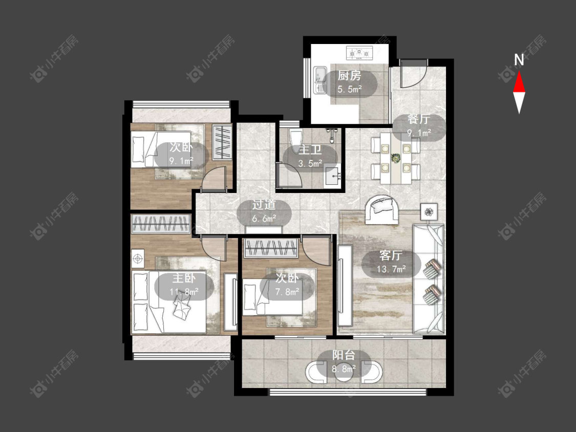 常州新城熙隽在售二手房源户型图_小牛看房