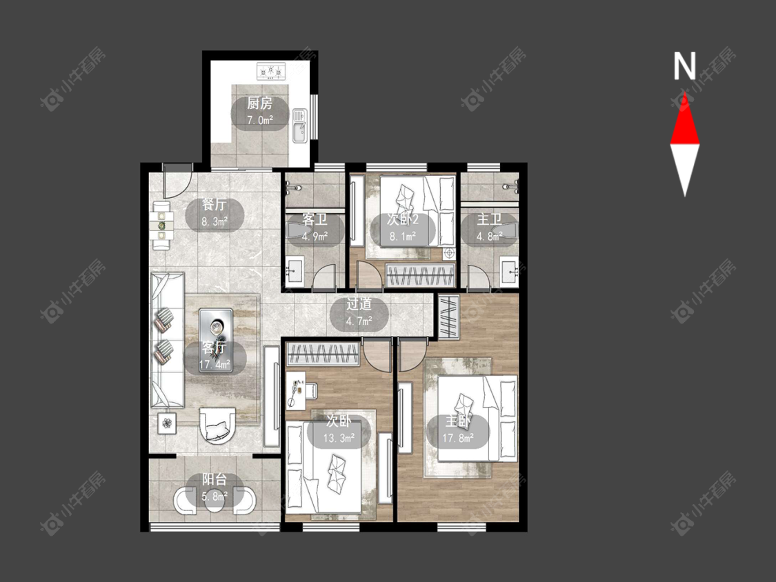常州尚枫澜湾在售二手房源户型图_小牛看房