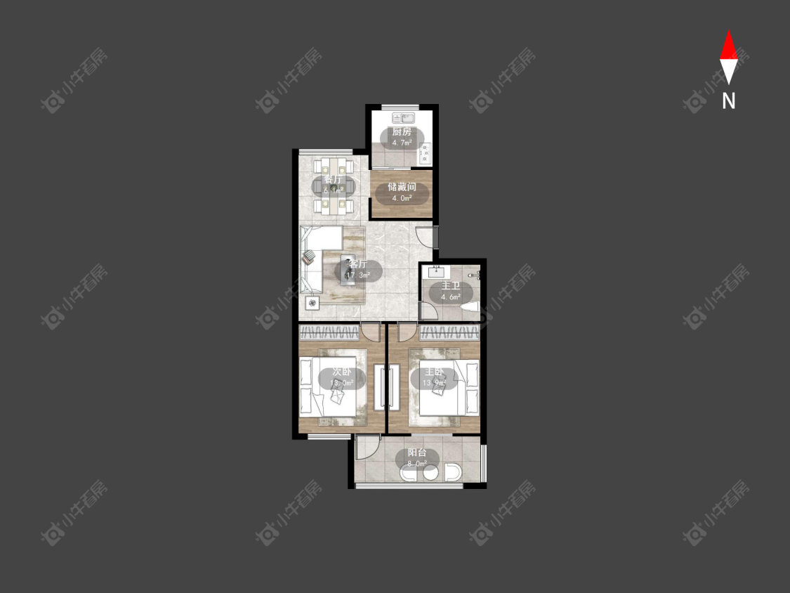 常州娑罗家园在售二手房源户型图_小牛看房