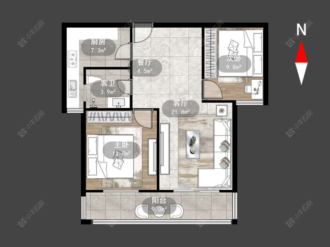常州莱蒙城公园里在售二手房源户型图_小牛看房