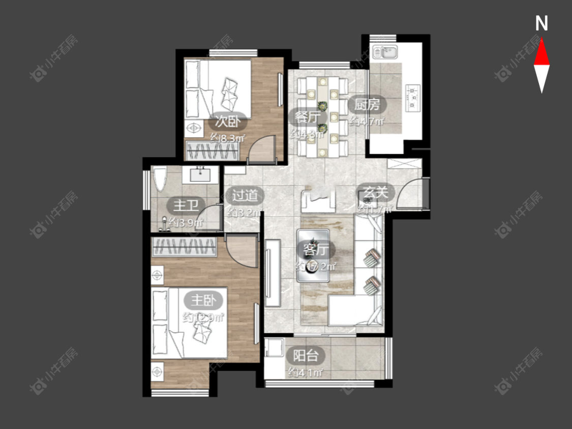 常州新城公馆风尚在售二手房源户型图_小牛看房