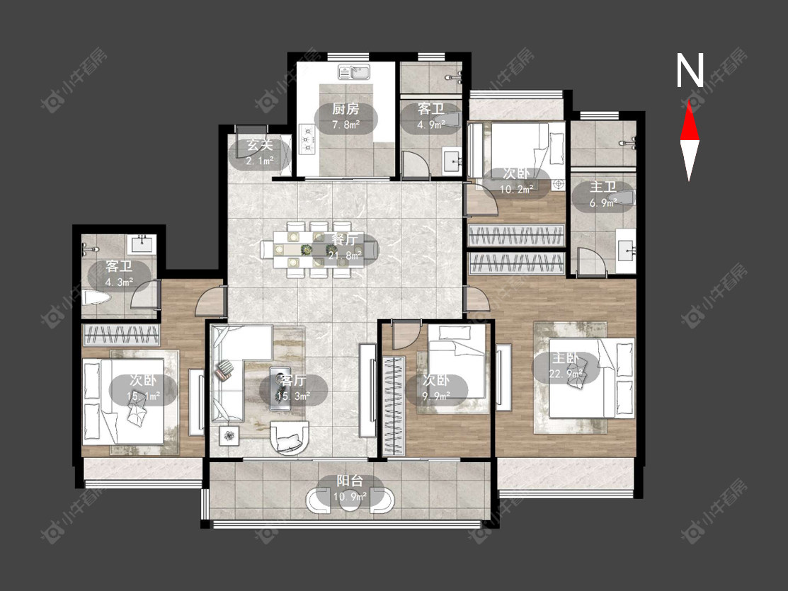 常州荣盛天翌在售二手房源户型图_小牛看房