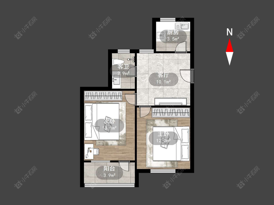 常州翠竹新村南区在售二手房源户型图_小牛看房