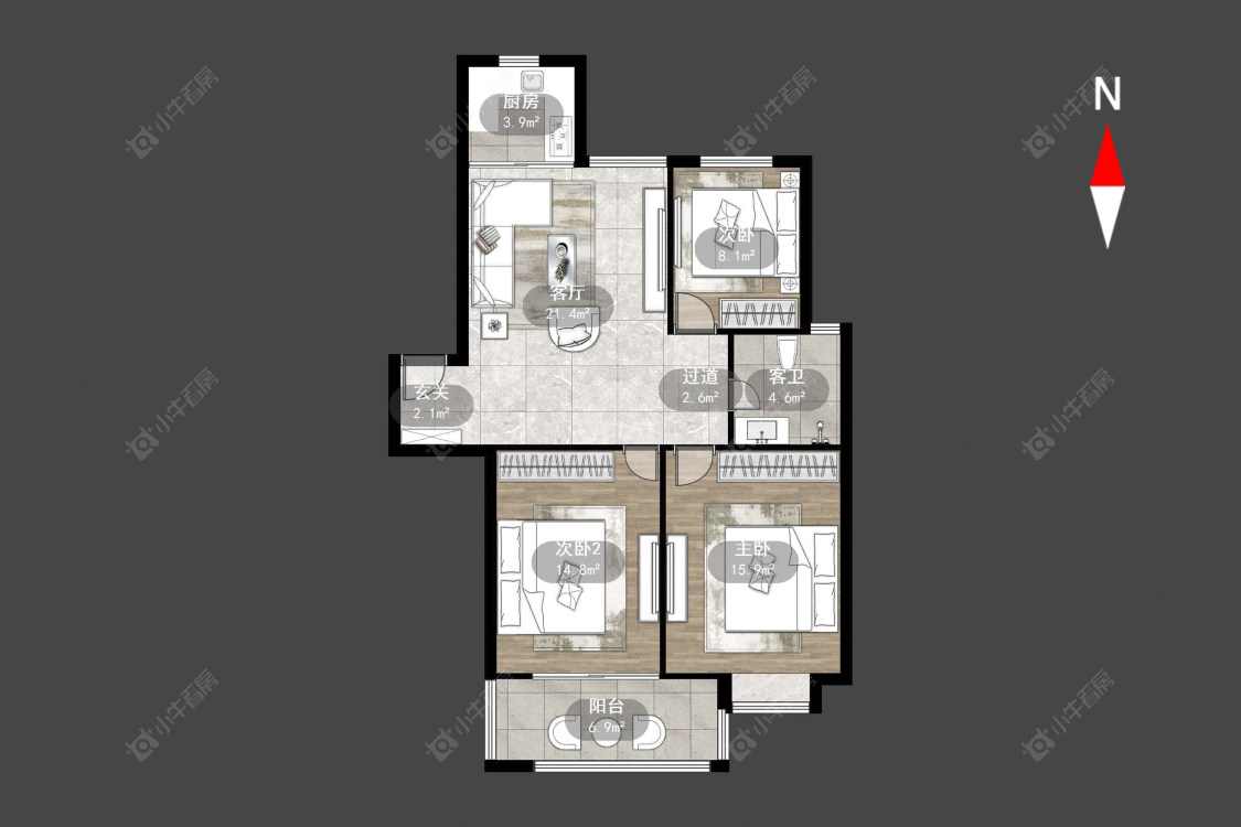 中凉新村六期房源户型图 常州中凉新村六期在售二手房源户型图_小牛看房