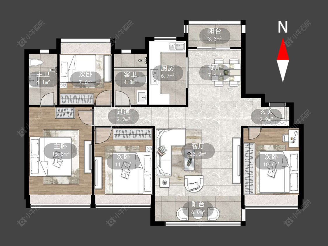 常州碧桂园新月时光在售二手房源户型图_小牛看房