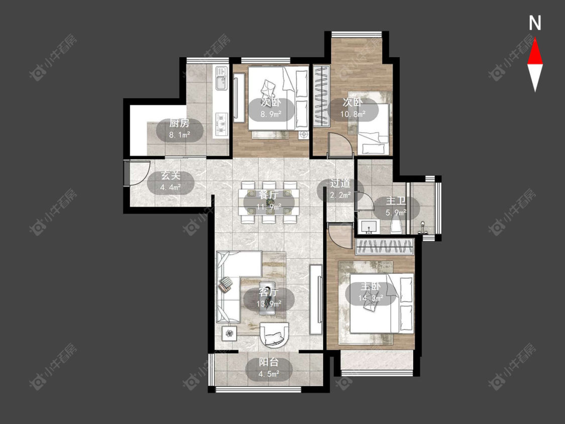 常州景瑞英郡在售二手房源户型图_小牛看房