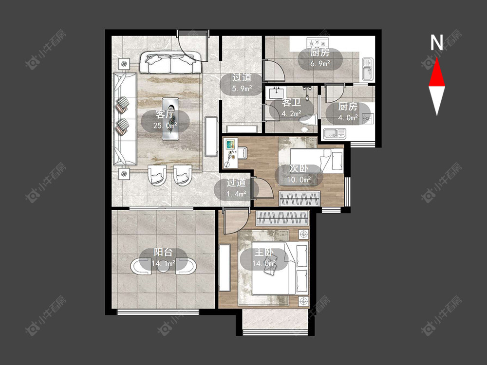 常州星河国际二区在售二手房源户型图_小牛看房