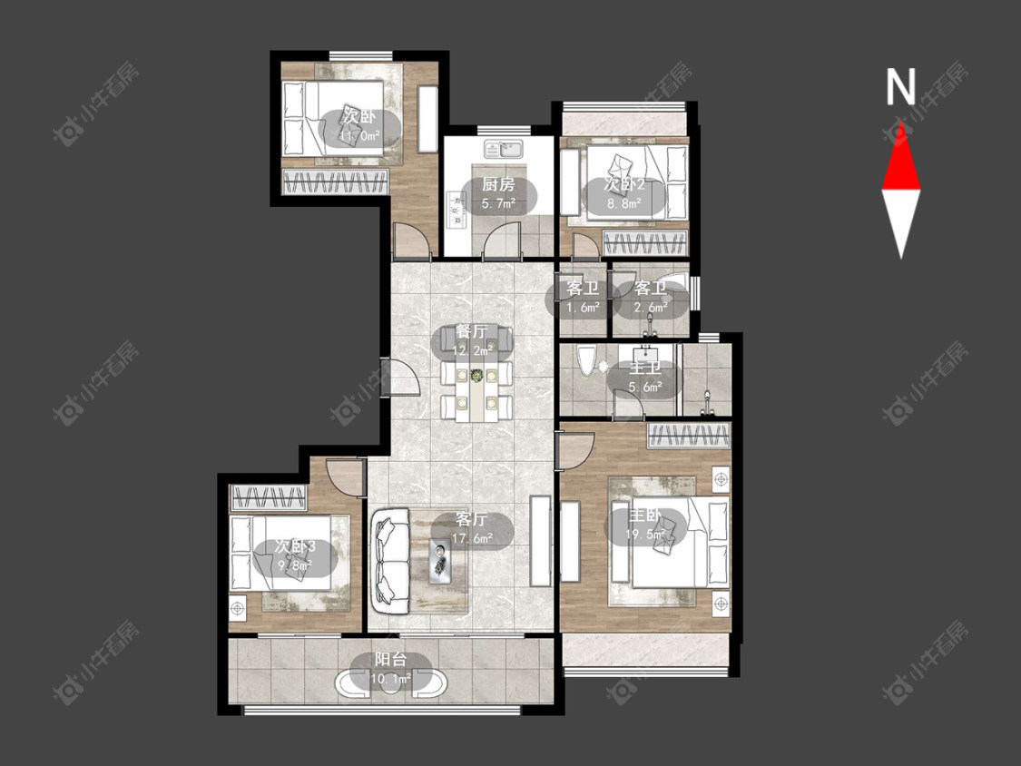 美的江山樾房源户型图 常州美的江山樾在售二手房源户型图_小牛看房