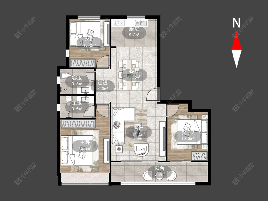 常州三江公园在售二手房源户型图_小牛看房