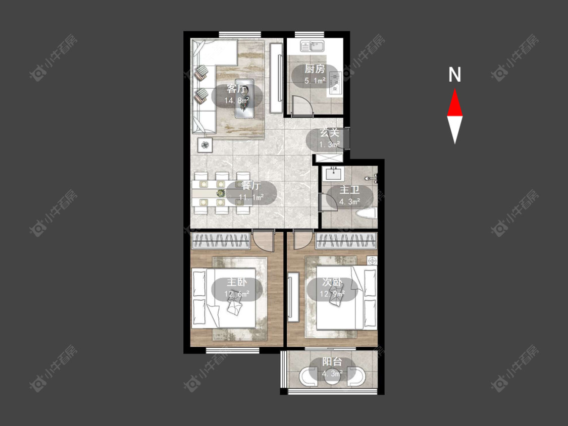 常州新龙花苑西区在售二手房源户型图_小牛看房