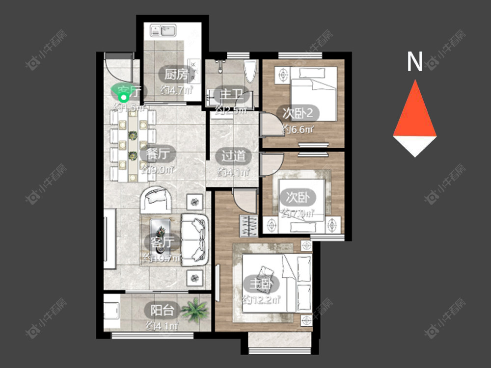 常州御城在售二手房源户型图_小牛看房
