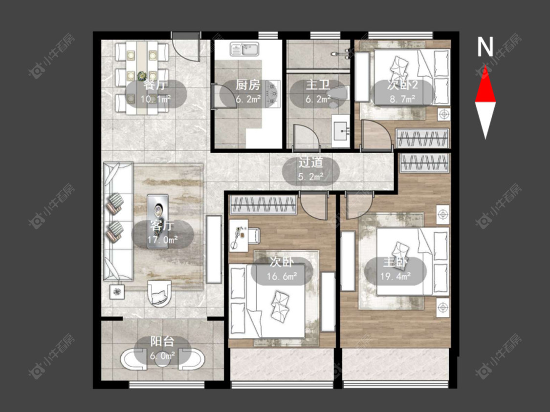 凤凰湖花园房源户型图 常州凤凰湖花园在售二手房源户型图_小牛看房