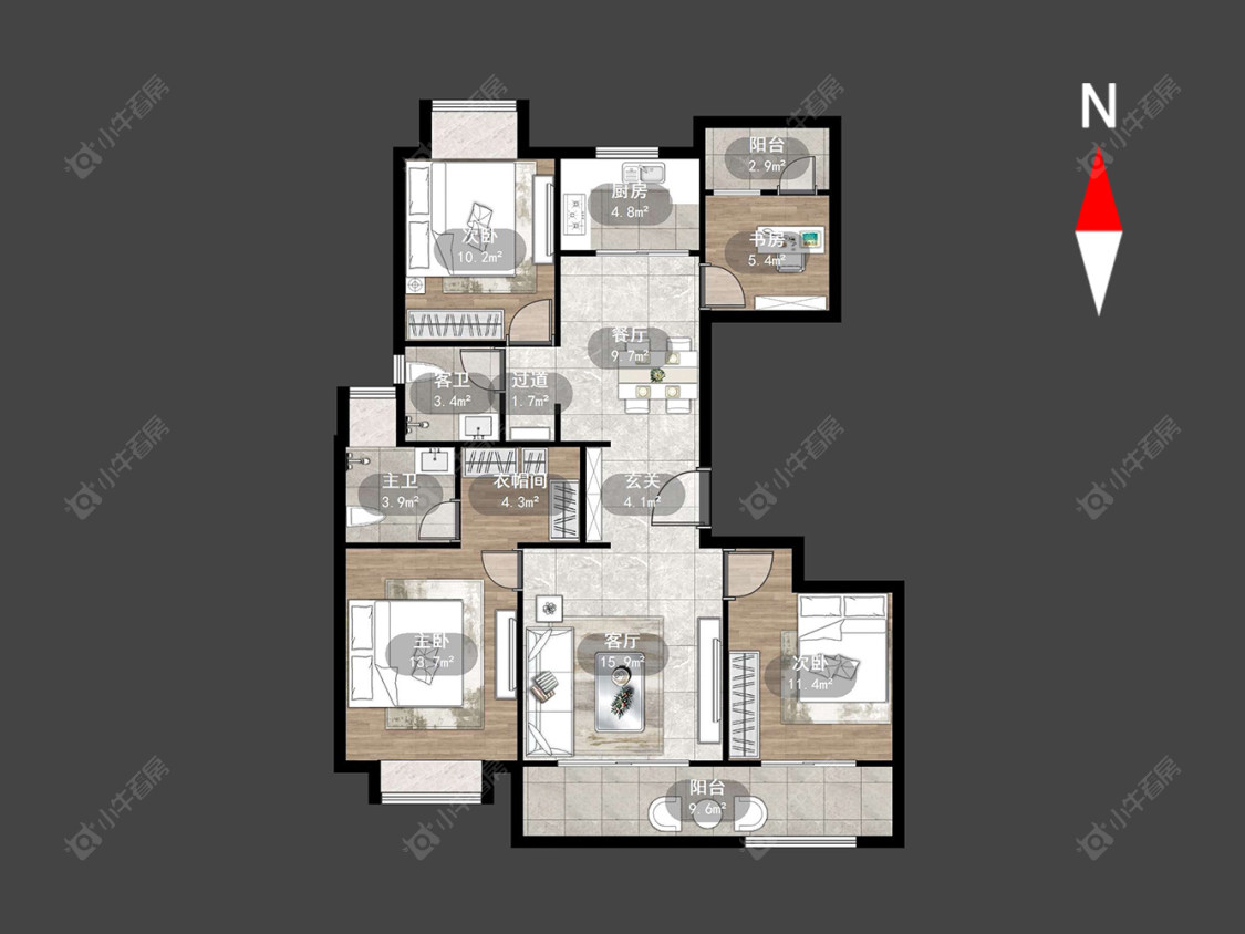 常州花语江南在售二手房源户型图_小牛看房