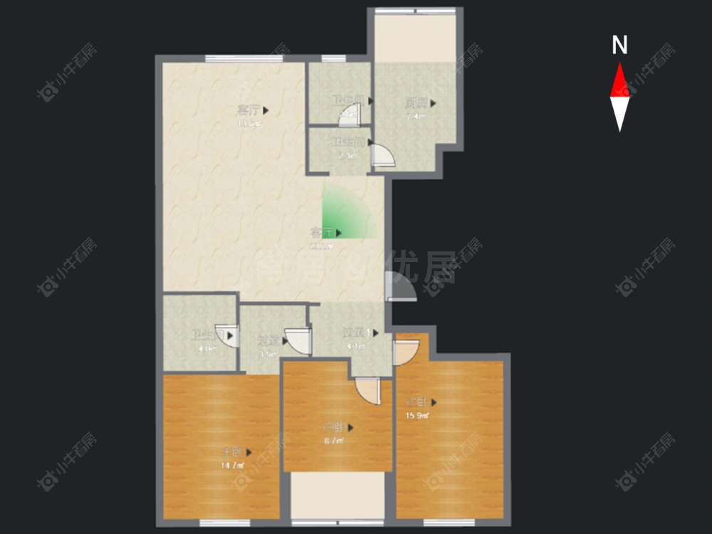 常州朗诗国际在售二手房源户型图_小牛看房