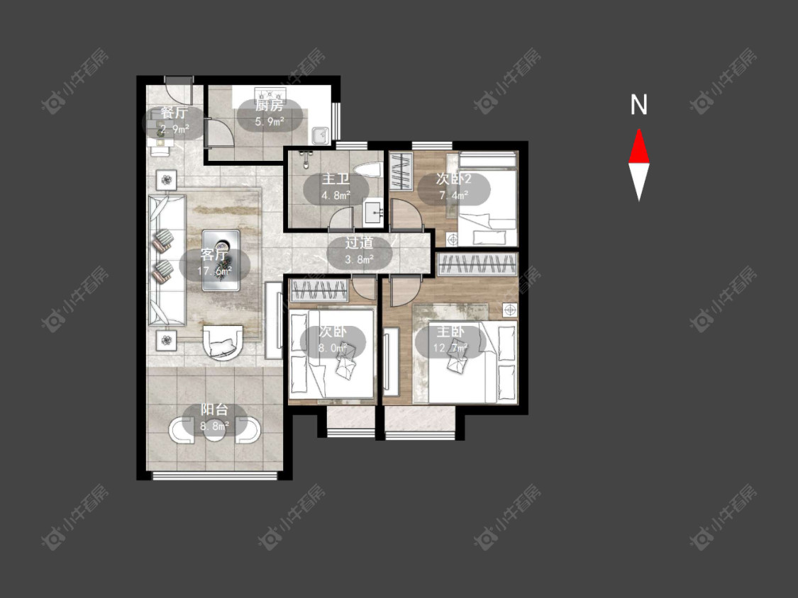 常州碧桂园华星·世纪学府在售二手房源户型图_小牛看房
