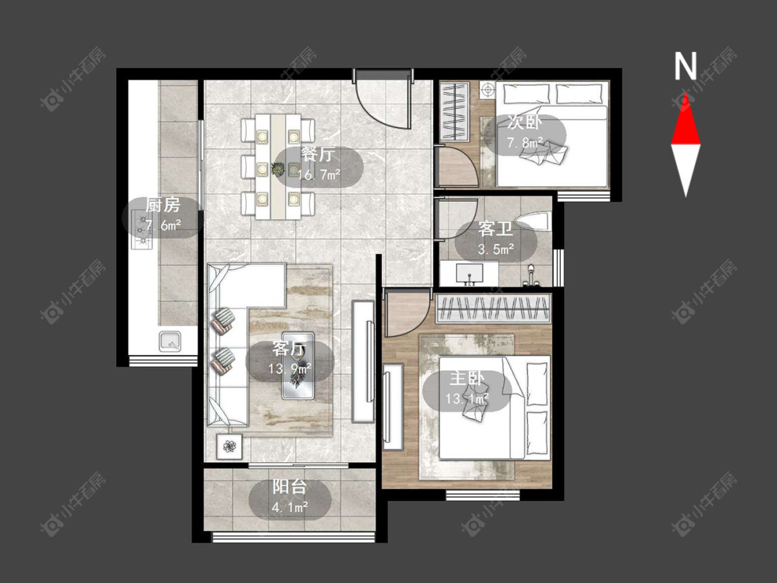 天安尚城一期房源户型图 常州天安尚城一期在售二手房源户型图_小牛看房