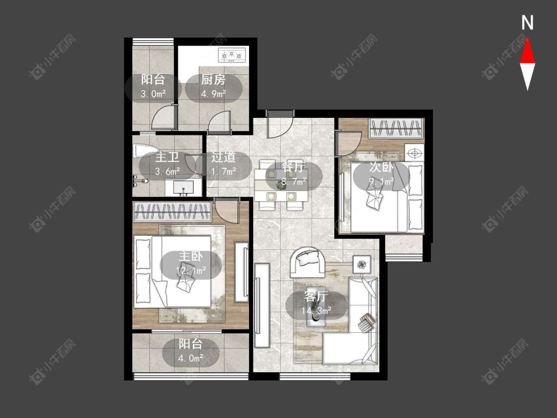 常州景瑞英郡在售二手房源户型图_小牛看房