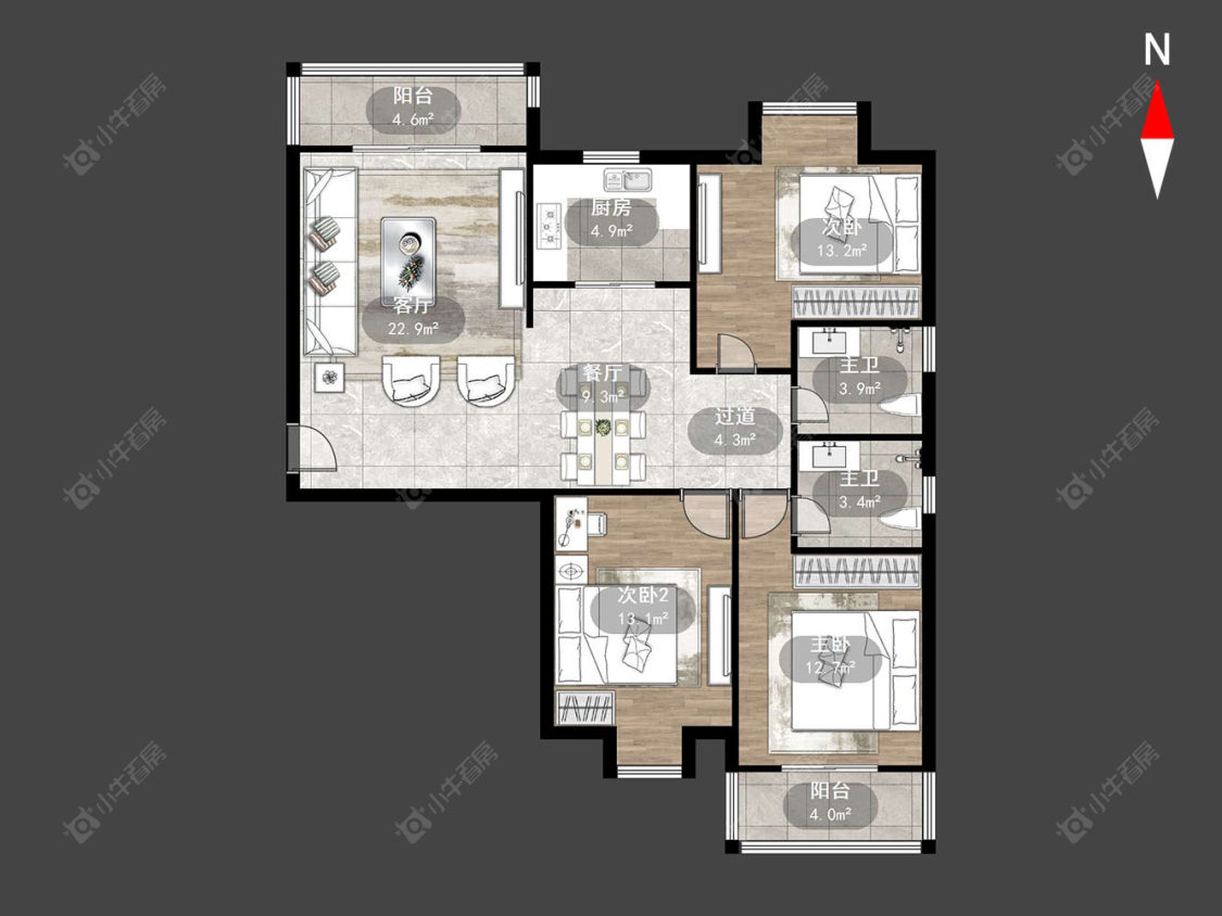 常州宝龙国际花园一期在售二手房源户型图_小牛看房