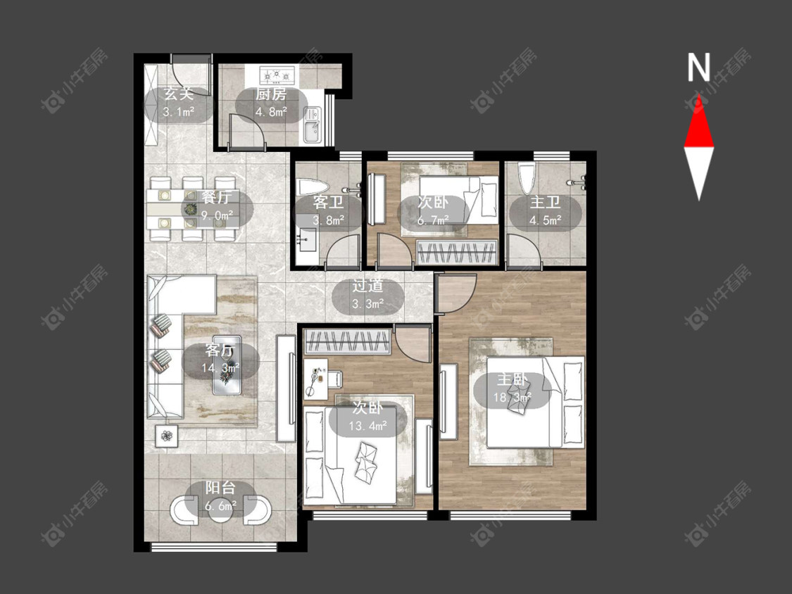 常州路劲城市印象在售二手房源户型图_小牛看房