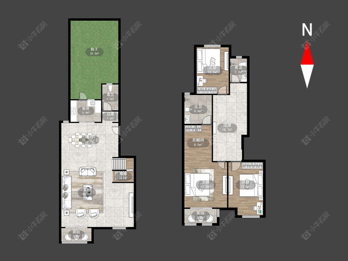龙湖香醍漫步别墅区房源户型图 常州龙湖香醍漫步别墅区在售二手房源户型图_小牛看房