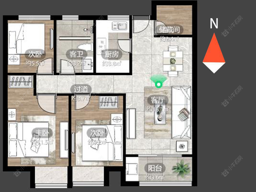 常州万科城在售二手房源户型图_小牛看房