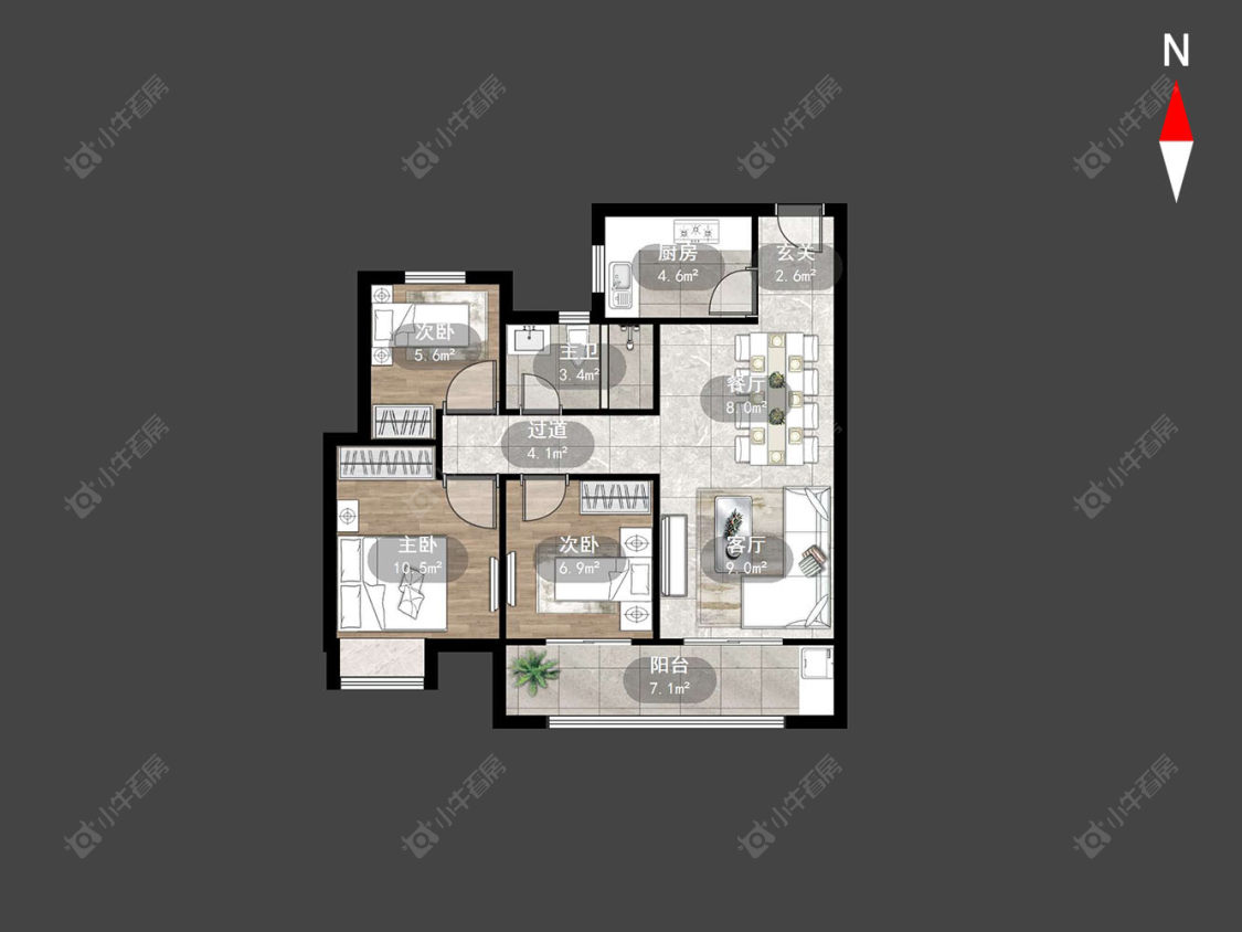 常州清云澜湾A区在售二手房源户型图_小牛看房
