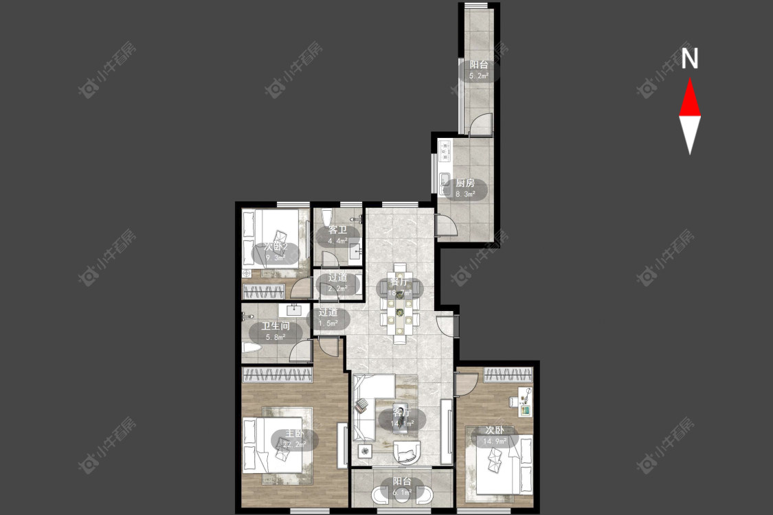 常州万达中央华城在售二手房源户型图_小牛看房