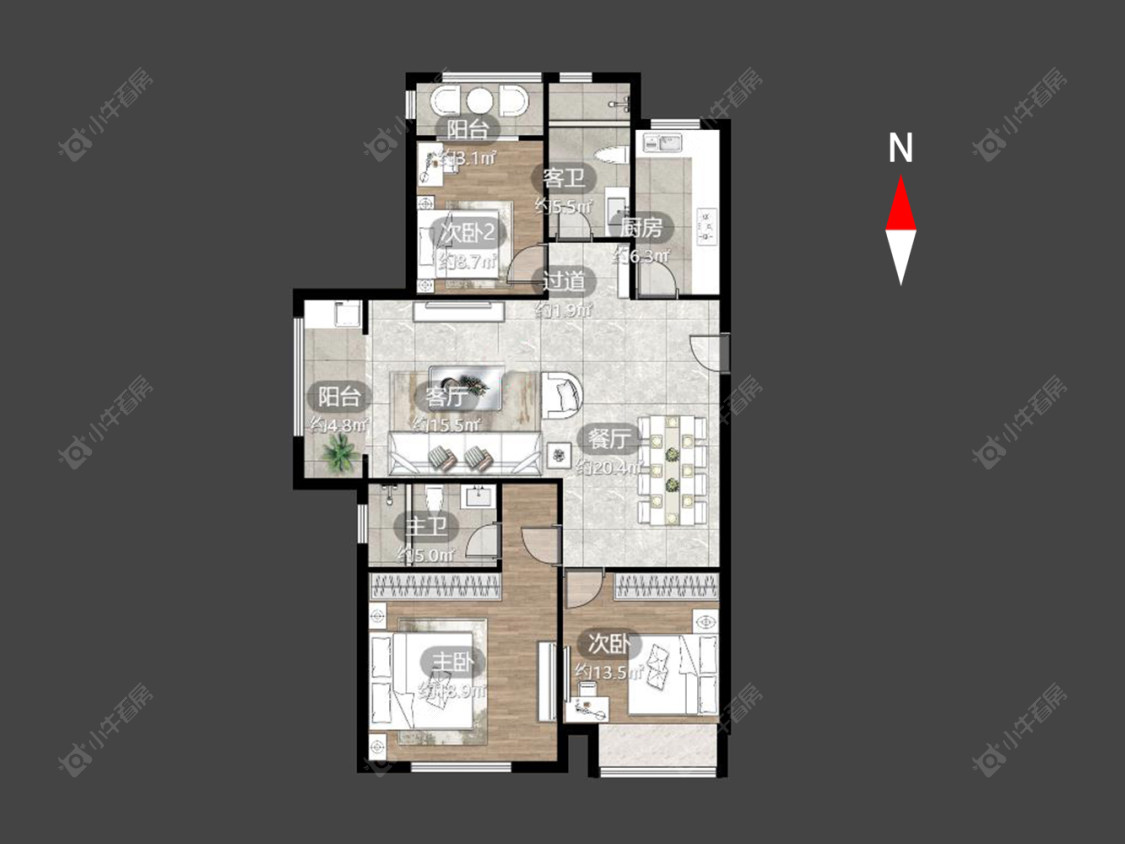 常州绿地世纪城二期在售二手房源户型图_小牛看房