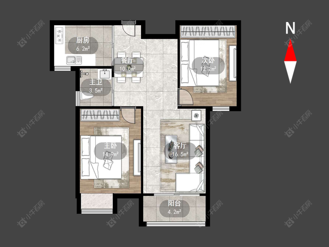 常州飞龙新苑在售二手房源户型图_小牛看房