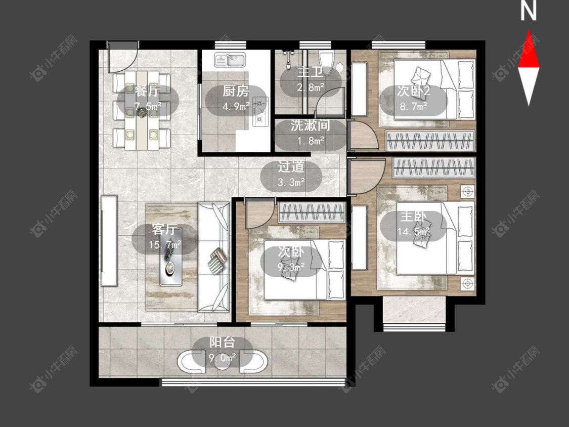 常州东方君开在售二手房源户型图_小牛看房