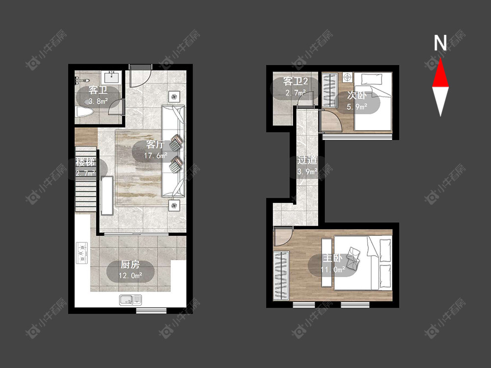 常州吾悦广场全能家公寓在售二手房源户型图_小牛看房