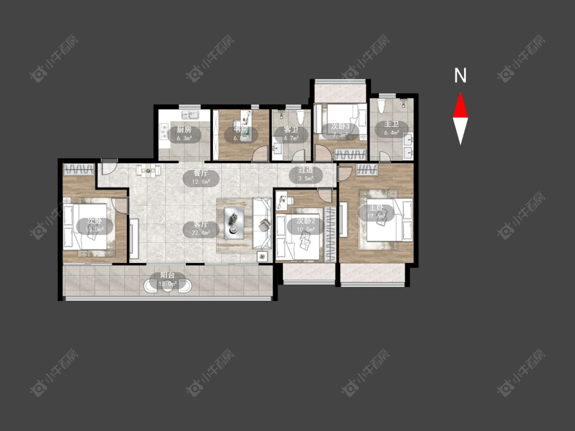 常州龙湖景粼天著在售二手房源户型图_小牛看房