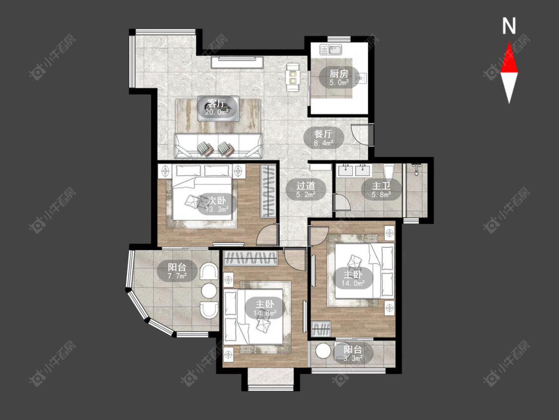 常州金色新城西区在售二手房源户型图_小牛看房