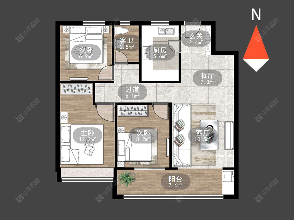 常州华盛品樾公馆在售二手房源户型图_小牛看房