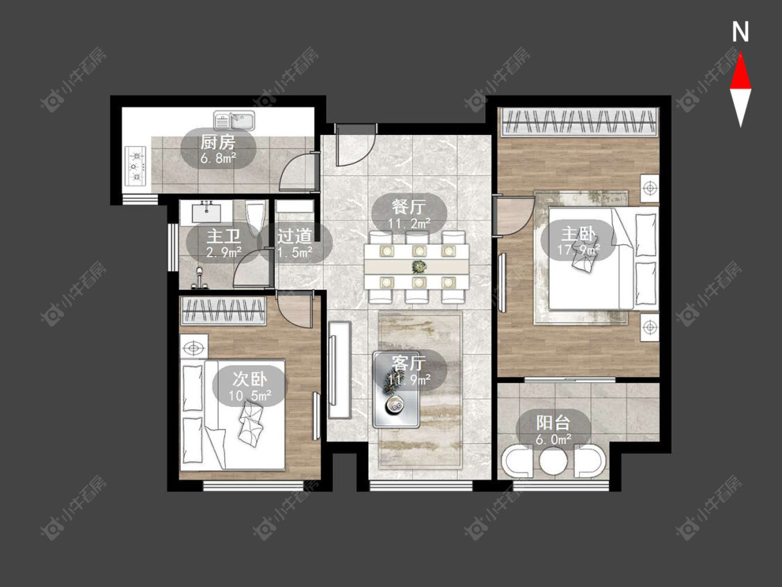 常州百兴华府一期在售二手房源户型图_小牛看房