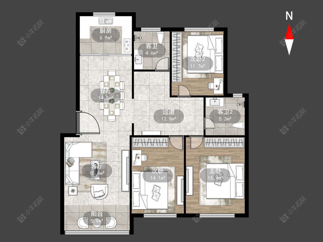 常州荷花苑在售二手房源户型图_小牛看房