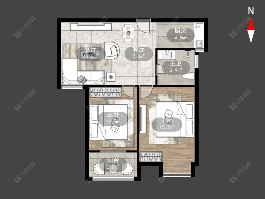 常州瑞富花苑在售二手房源户型图_小牛看房
