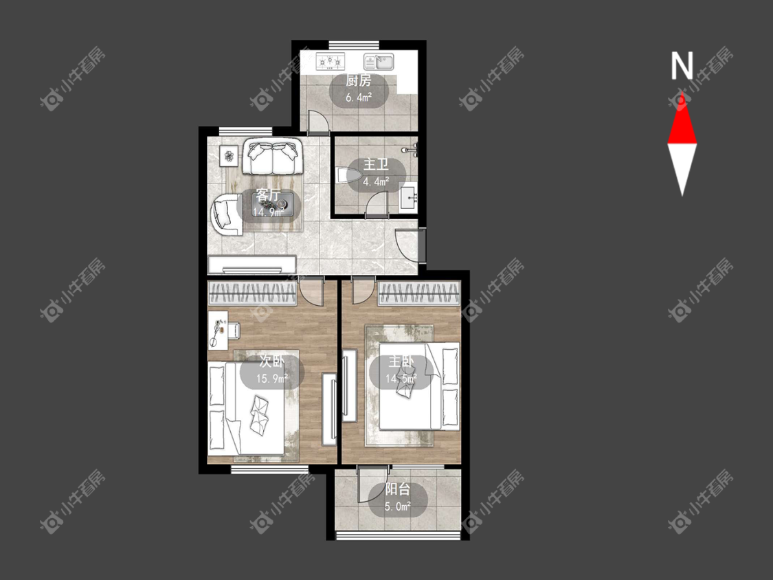 常州富都花苑北苑在租房源户型图_小牛看房