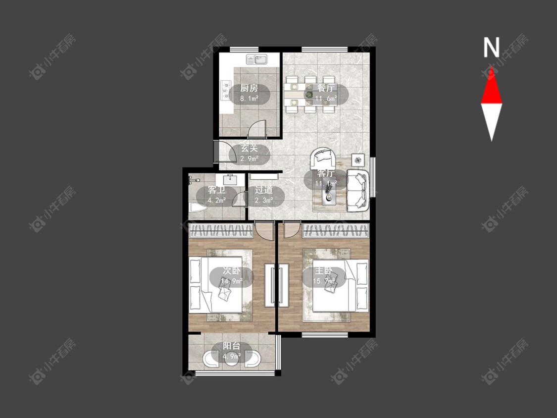 常州藻江花园一期在售二手房源户型图_小牛看房
