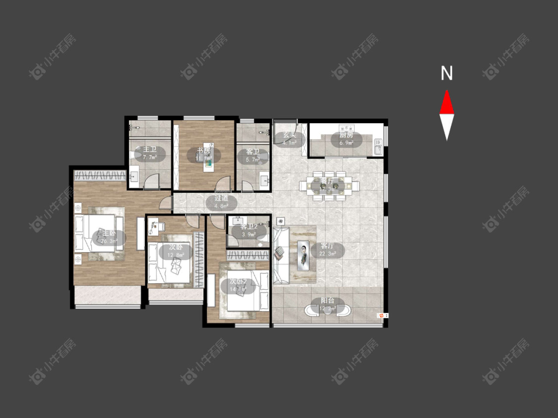 常州中建招商龙宸壹号在售二手房源户型图_小牛看房