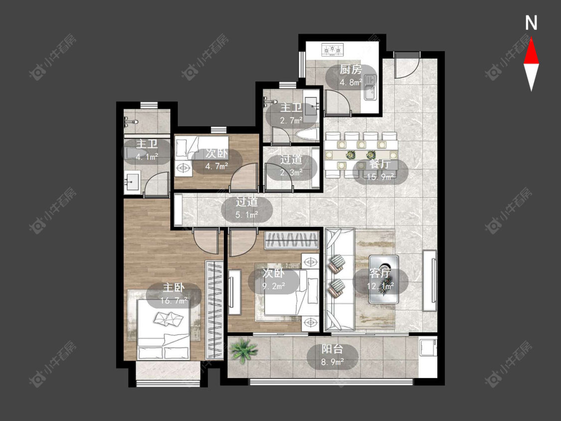 常州雅居乐路劲棠颂在售二手房源户型图_小牛看房