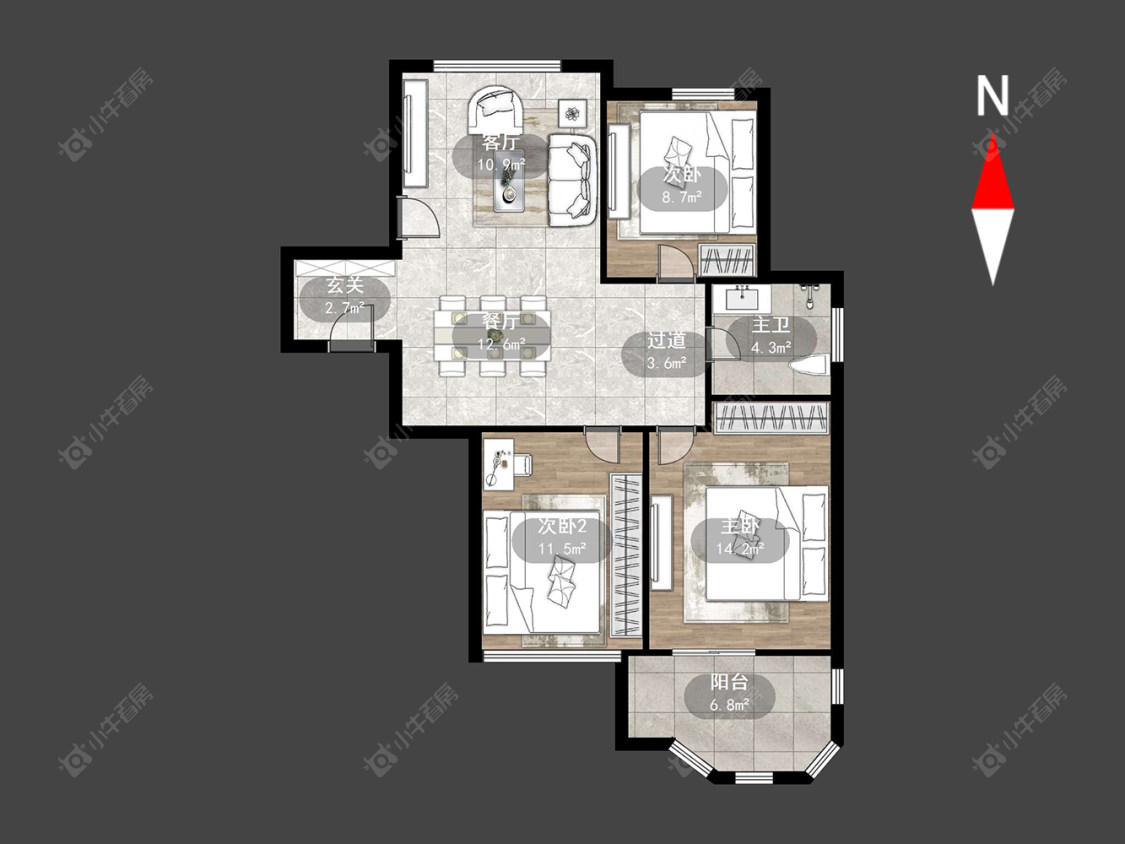 常州美林湖水岸枫情在售二手房源户型图_小牛看房