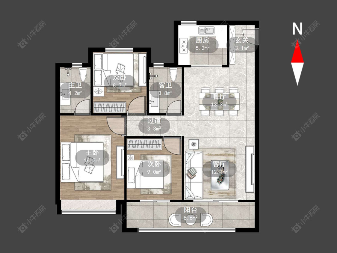常州中梁金科启宸在售二手房源户型图_小牛看房