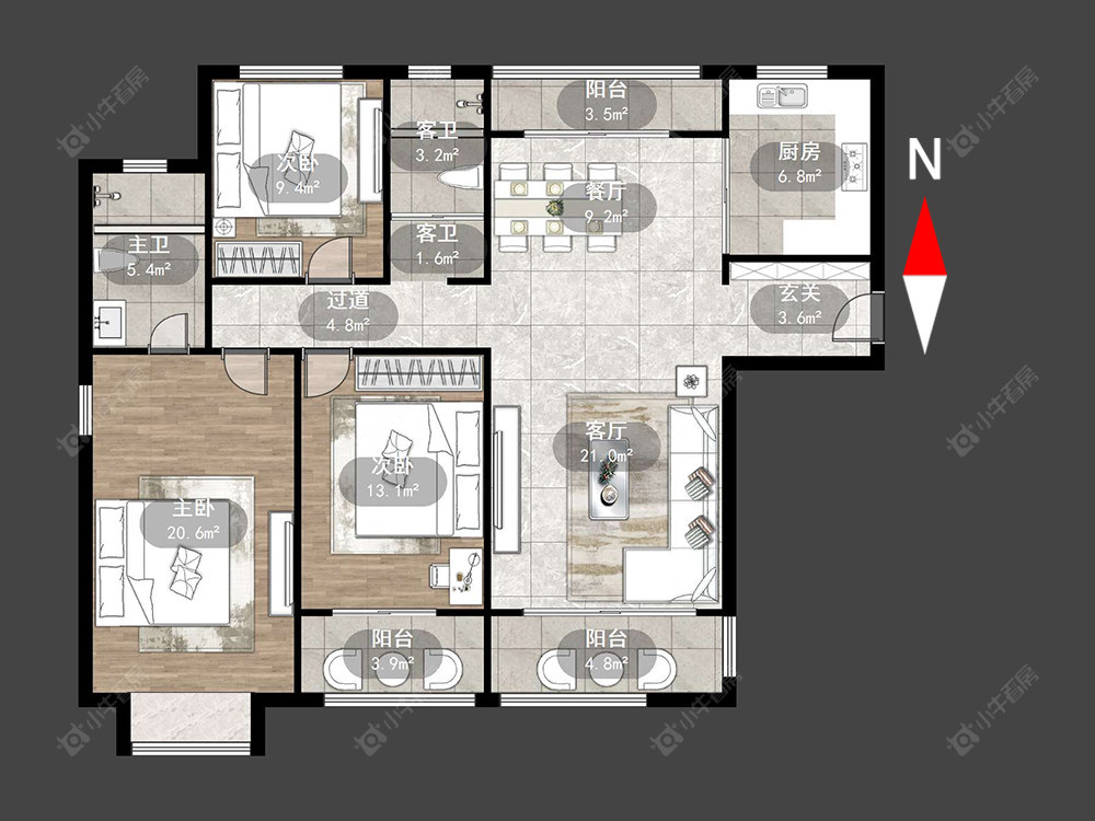 常州星河丹堤一区在售二手房源户型图_小牛看房