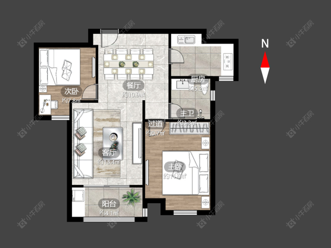 常州清水湾花园三期在售二手房源户型图_小牛看房