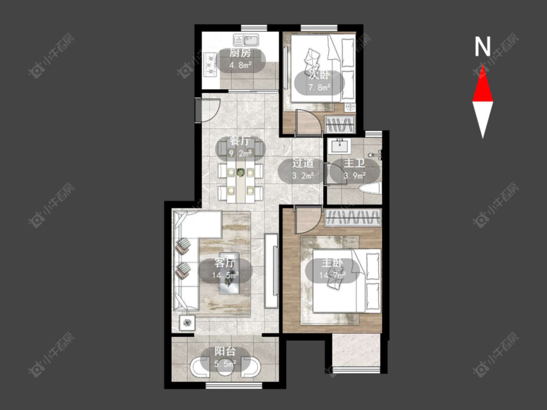 常州空港五村在售二手房源户型图_小牛看房