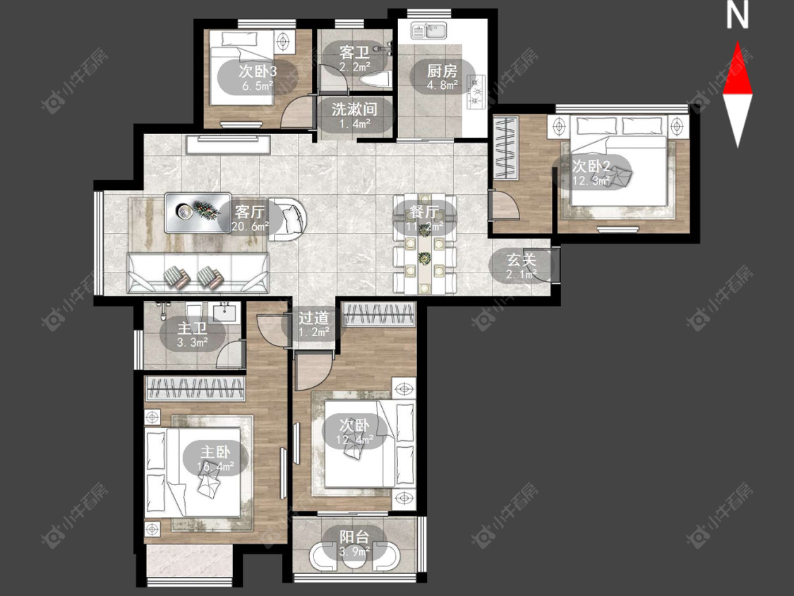 常州润泽东方尚院在售二手房源户型图_小牛看房