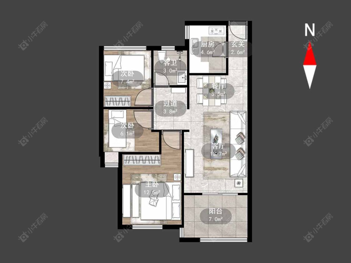 常州新城帝景南区在售二手房源户型图_小牛看房