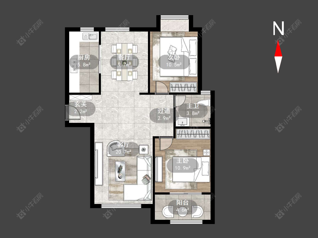 常州水岸花语在售二手房源户型图_小牛看房